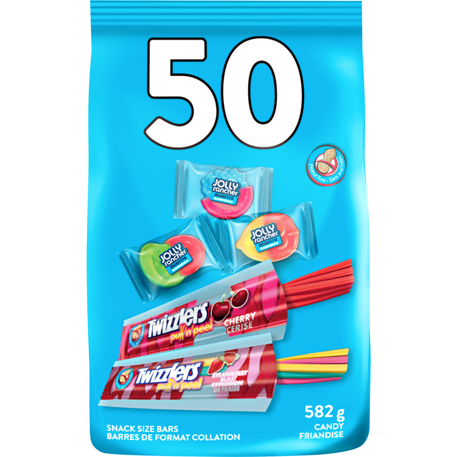 Hershey's Halloween Assorted Peanut Free Jolly Rancher and Twizzlers Mix, 50ct., 582g/1.3 lbs.